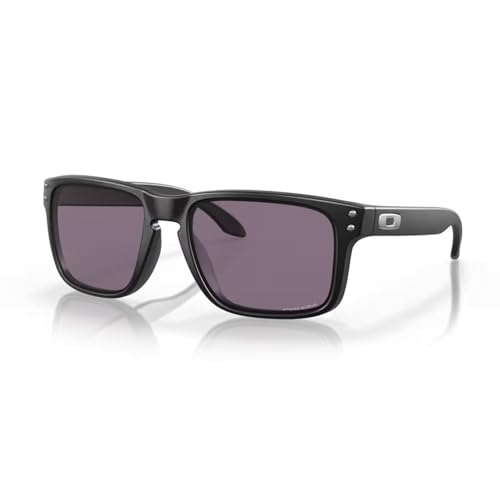 Oakley Holbrook OO9102 9102E8 57M Matte Black/Prizm Grey Square Sunglasses For Men + BUNDLE Accessory Leash + BUNDLE with Designer iWear Eyewear Kit