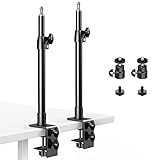 Dazzne 2-Pack Camera Desk Mount Stand with 1/4' Ball Head and Cold Shoe Mount Adapter,12.9-22' Tabletop Mounts Stand, Adjustable Aluminum Desktop Light Stand, for DSLR Camera, Ring Light, Video Light