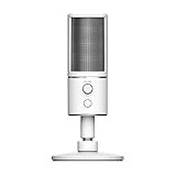 Razer Seiren X Mercury Professional-Grade High-Definition Studio Sound USB Digital Condenser Microphone, Optimized for Streaming Twitch/Youtube, Built-In Shock Mount, White