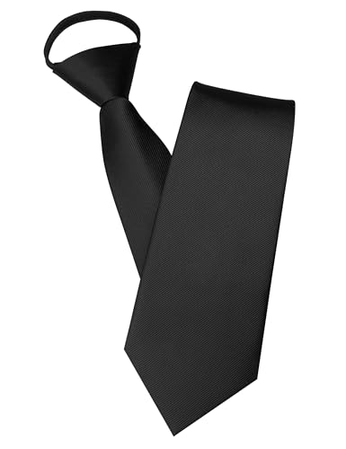 JEMYGINS Black Pre-tied Tie Adjustable Necktie for Business and Wedding (1)