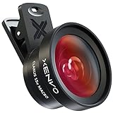 Xenvo Pro Lens Kit for iPhone and Android, Macro and Wide Angle Lens (NOT A TELEPHOTO Zoom Lens) with LED Light and Travel Case Black