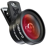 Xenvo Pro Lens Kit for iPhone and Android, Macro and Wide Angle Lens (NOT A TELEPHOTO Zoom Lens) with LED Light and Travel Case Black